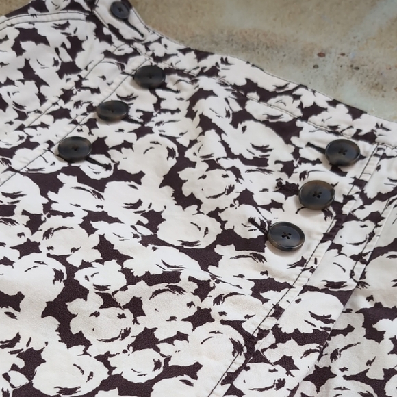 Merona | 100% Cotton A-Line Mini Skirt in Brown and Cream Size 12 - Picture 2 of 10